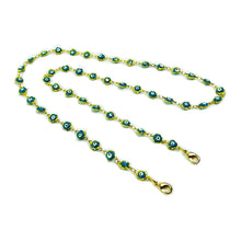 Load image into Gallery viewer, Evil Eye 🧿 Red, Blue, Turquoise - Classic Link Face Mask Chain Holder 25.5 Inch