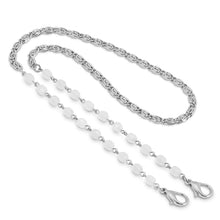 Load image into Gallery viewer, Jewelry Silver Tone Beaded Face Mask Chain Holder 22 Inch