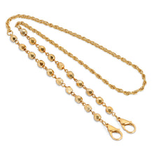 Load image into Gallery viewer, Jewelry Gold Tone Gold Beaded Face Mask Chain Holder 22 Inches

