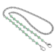 Load image into Gallery viewer, Jewelry Silver Tone Beaded Face Mask Chain Holder 22 Inch
