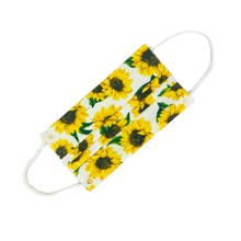 Load image into Gallery viewer, Sunflower Disposable Face Mask - Black / White
